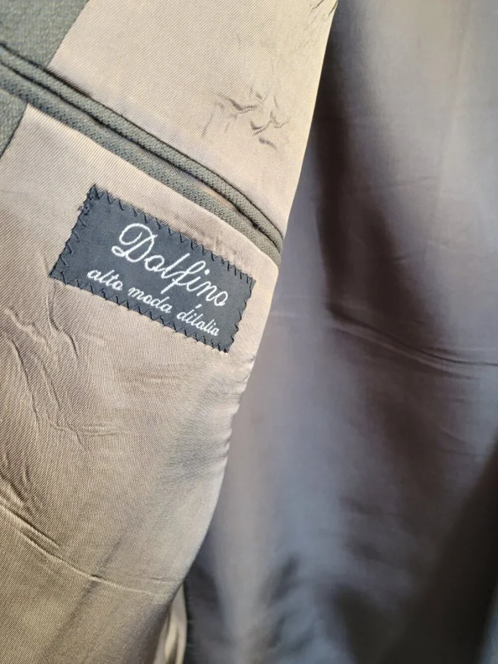 Vintage Dolfino Uomo Moda Italia Double Breasted Gray Blazer Jacket